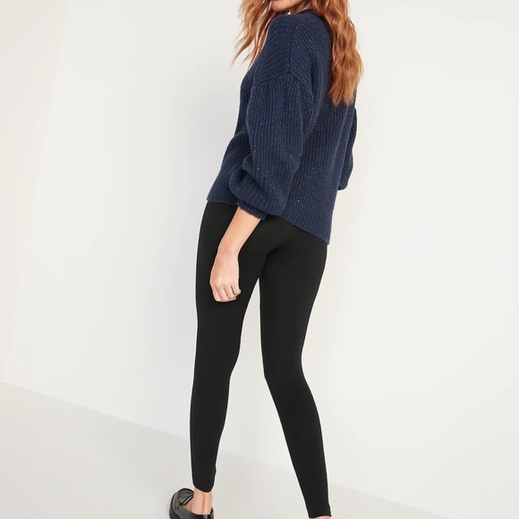 NWT OLD NAVY High-Waisted Jersey Ankle Leggings Color: Blackjack - Picture 2 of 5